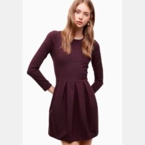 New Aritzia Sunday Best Tartine Long Sleeve Dress burgundy/plum color Sz XS 00